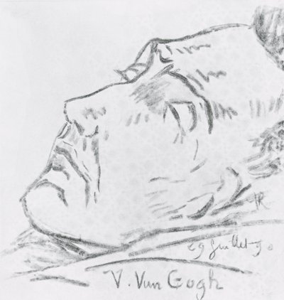 Portret van Vincent Van Gogh (1853-90) op zijn sterfbed, 29 juli 1890 door Paul Gachet